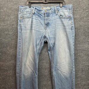 BKE‎ Denim Carter Straight Light Wash Jeans Men's 40L Distressed Comfort Fit